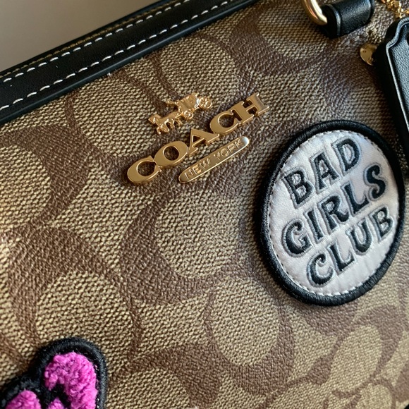 Authentic COACH Signature canvas/Smooth leather DisneyX  top zip Satchel/Crosby - Picture 13 of 16